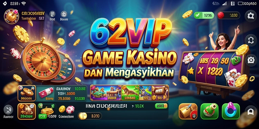 Screenshot gameplay 62VIP menampilkan suasana Kasino yang mengasyikkan.