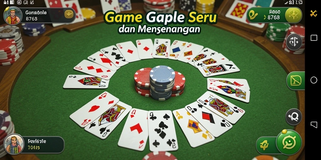 Gameplay seru di Gaple dengan teman-teman di 8768.