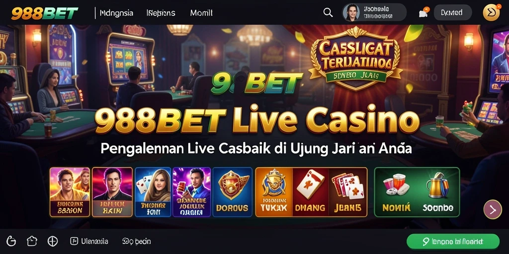 Tampilan gameplay Live Casino yang menegangkan di 988BET.