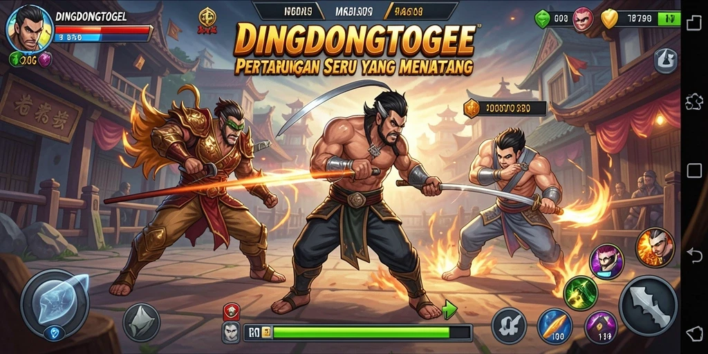 Screenshot DINGDONGTOGEL menampilkan pertarungan intens dan grafis menawan.