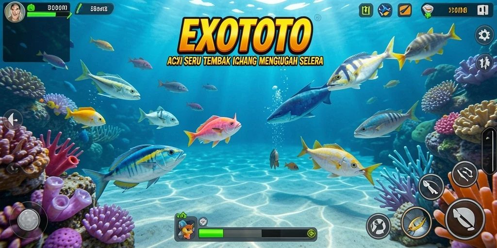 Tangkapan ikan yang spektakuler di EXOTOTO dengan grafis memukau.