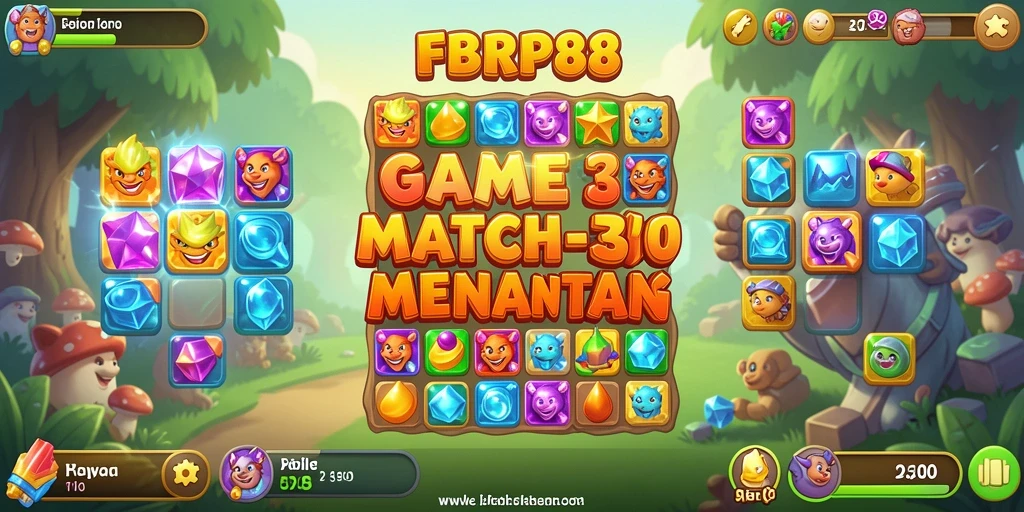 Tampilan gameplay seru di FBRP88 dengan berbagai tantangan Match-3.