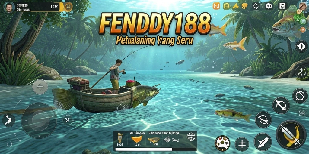 Screenshot FENDY188 menampilkan gameplay memancing yang seru dan mendebarkan.