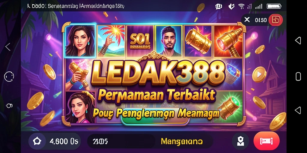 Tampilan gameplay LEDAK388 yang menarik dan penuh warna.