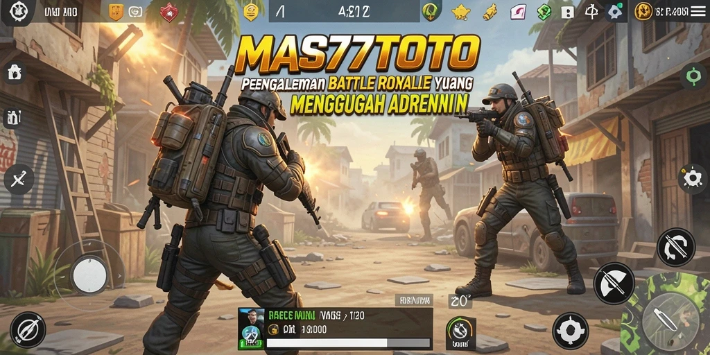 Screenshot menampilkan aksi intens di arena Battle Royale.
