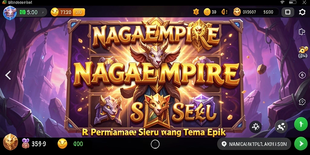 Screenshot gameplay NAGAEMPIRE menampilkan aksi seru dan kemenangan slot.