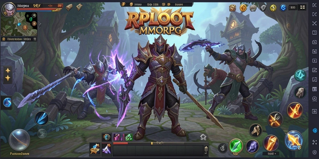 Tampilan gameplay seru dari RPLOOT dalam pertarungan MMORPG.